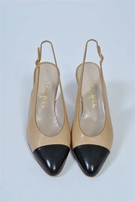 chanel classic slingbacks material|chanel slingback size chart.